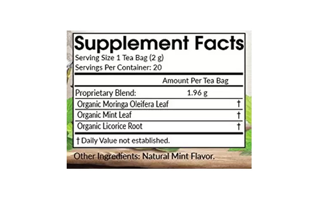 Grenera Moringa Mint Infusion Tea   Box  18 pcs